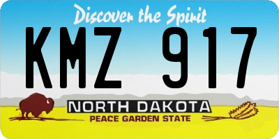 ND license plate KMZ917