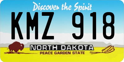 ND license plate KMZ918