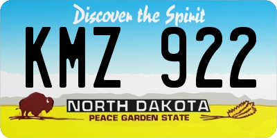 ND license plate KMZ922