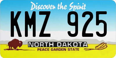 ND license plate KMZ925