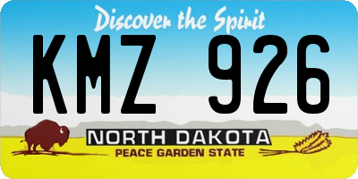 ND license plate KMZ926