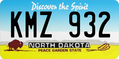 ND license plate KMZ932
