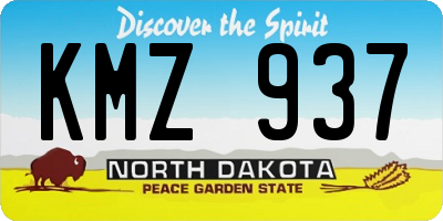 ND license plate KMZ937