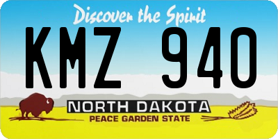 ND license plate KMZ940