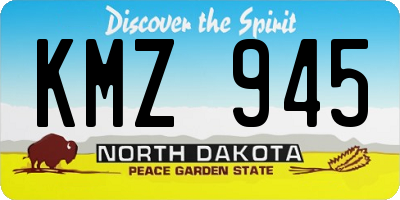ND license plate KMZ945