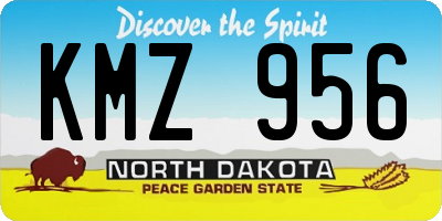 ND license plate KMZ956