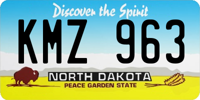 ND license plate KMZ963