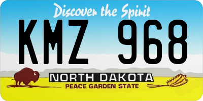 ND license plate KMZ968