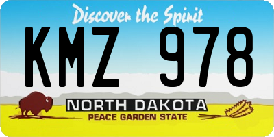 ND license plate KMZ978