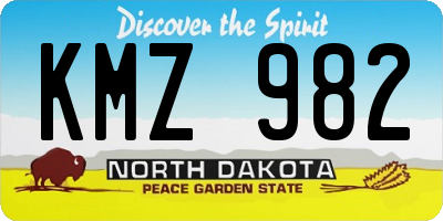 ND license plate KMZ982