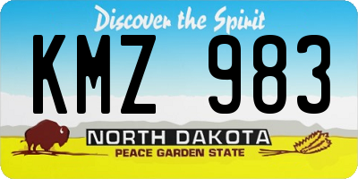 ND license plate KMZ983