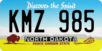 ND license plate KMZ985