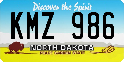 ND license plate KMZ986
