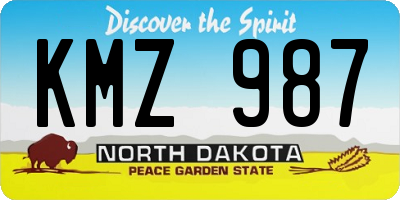 ND license plate KMZ987