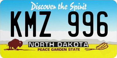 ND license plate KMZ996
