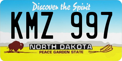 ND license plate KMZ997