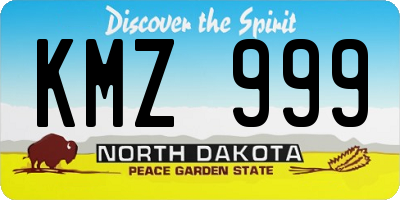 ND license plate KMZ999