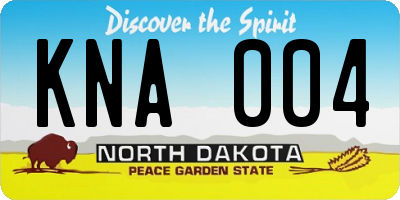 ND license plate KNA004