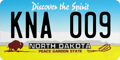ND license plate KNA009