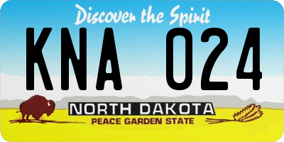 ND license plate KNA024