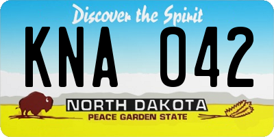 ND license plate KNA042
