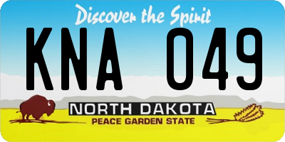 ND license plate KNA049
