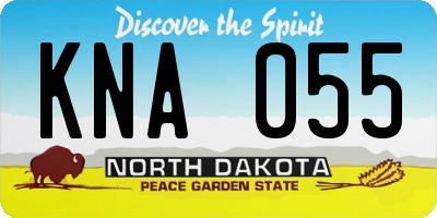 ND license plate KNA055