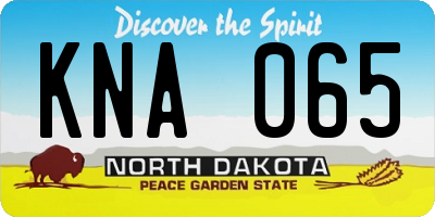 ND license plate KNA065