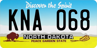 ND license plate KNA068