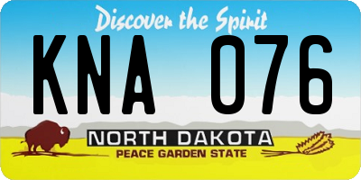 ND license plate KNA076