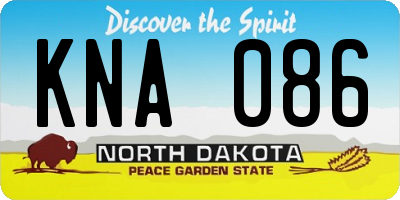 ND license plate KNA086