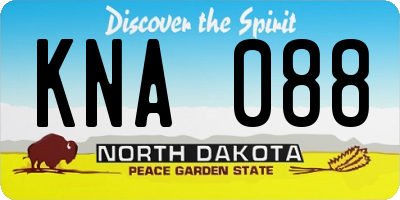 ND license plate KNA088