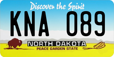 ND license plate KNA089