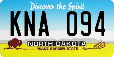 ND license plate KNA094