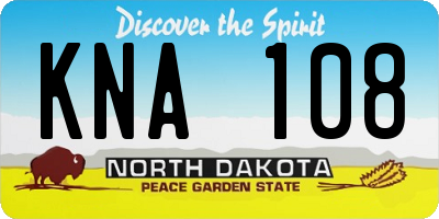 ND license plate KNA108