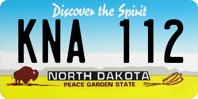 ND license plate KNA112