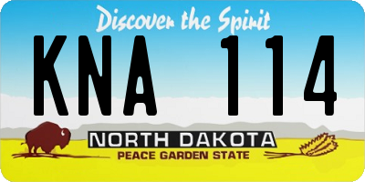 ND license plate KNA114