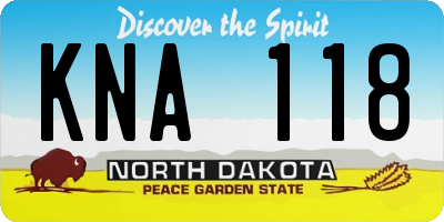ND license plate KNA118