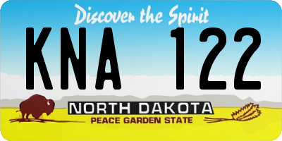 ND license plate KNA122
