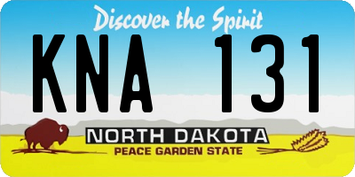 ND license plate KNA131