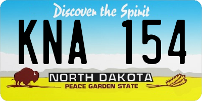 ND license plate KNA154