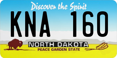 ND license plate KNA160