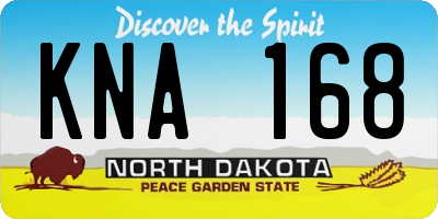 ND license plate KNA168