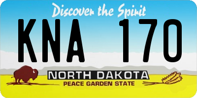 ND license plate KNA170