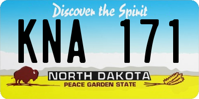 ND license plate KNA171