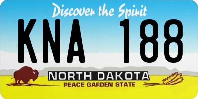 ND license plate KNA188