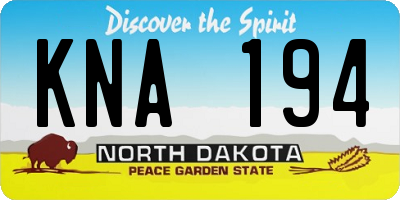ND license plate KNA194
