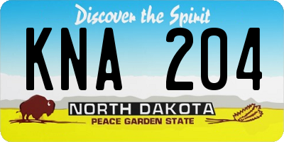 ND license plate KNA204