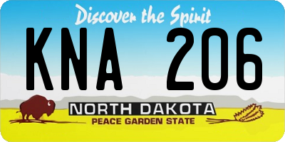 ND license plate KNA206