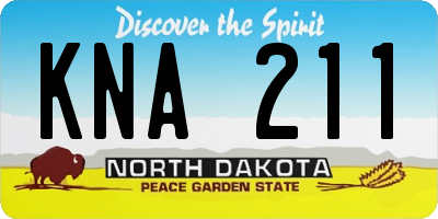 ND license plate KNA211